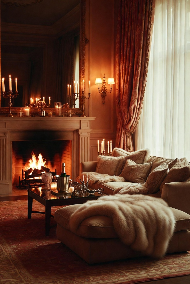 Luxury holiday furniture arrangement with premium accessories