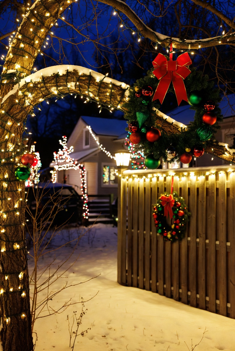 Festive outdoor holiday decoration display
