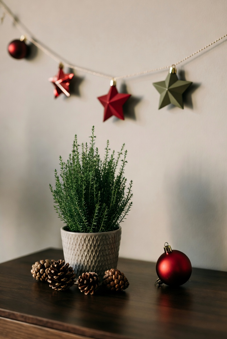 Modern minimalist holiday decoration approach